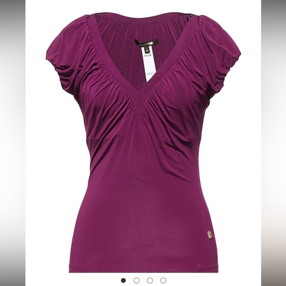 ROBERTO CAVALLI Purple Blouse Size Medium - Picture 3 of 8
